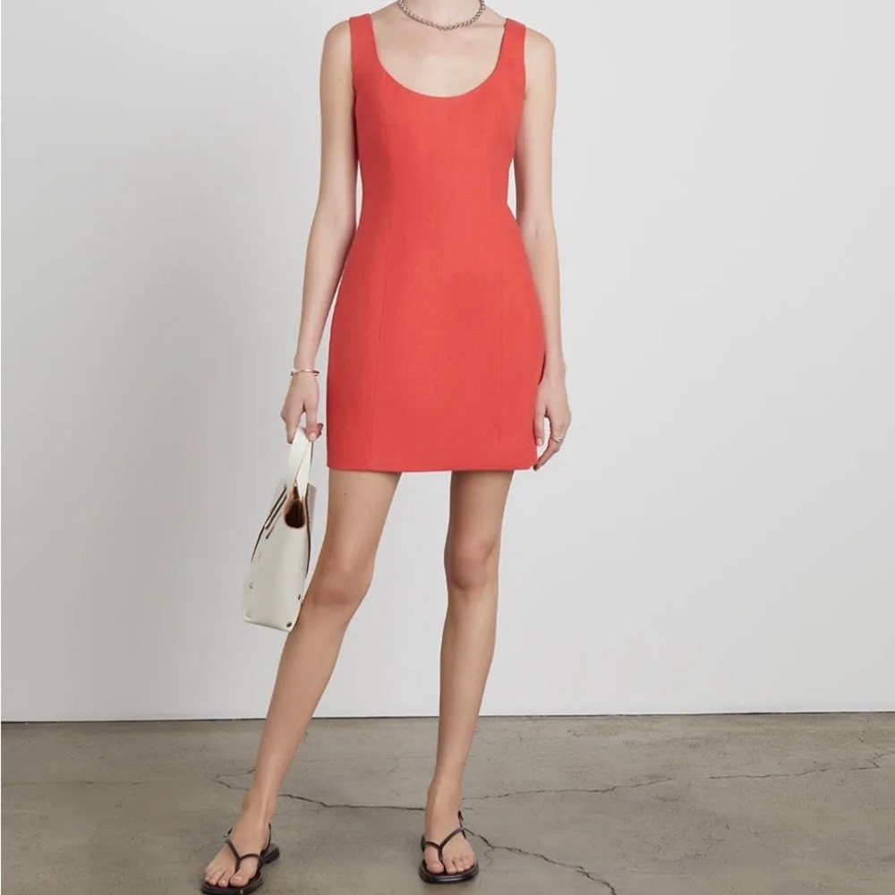 WHO WHAT WEAR Collection Simone Linen-Blend Minidress